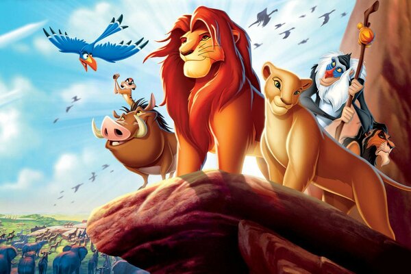 Cartoon lion king. the main characters of the cartoon the lion king