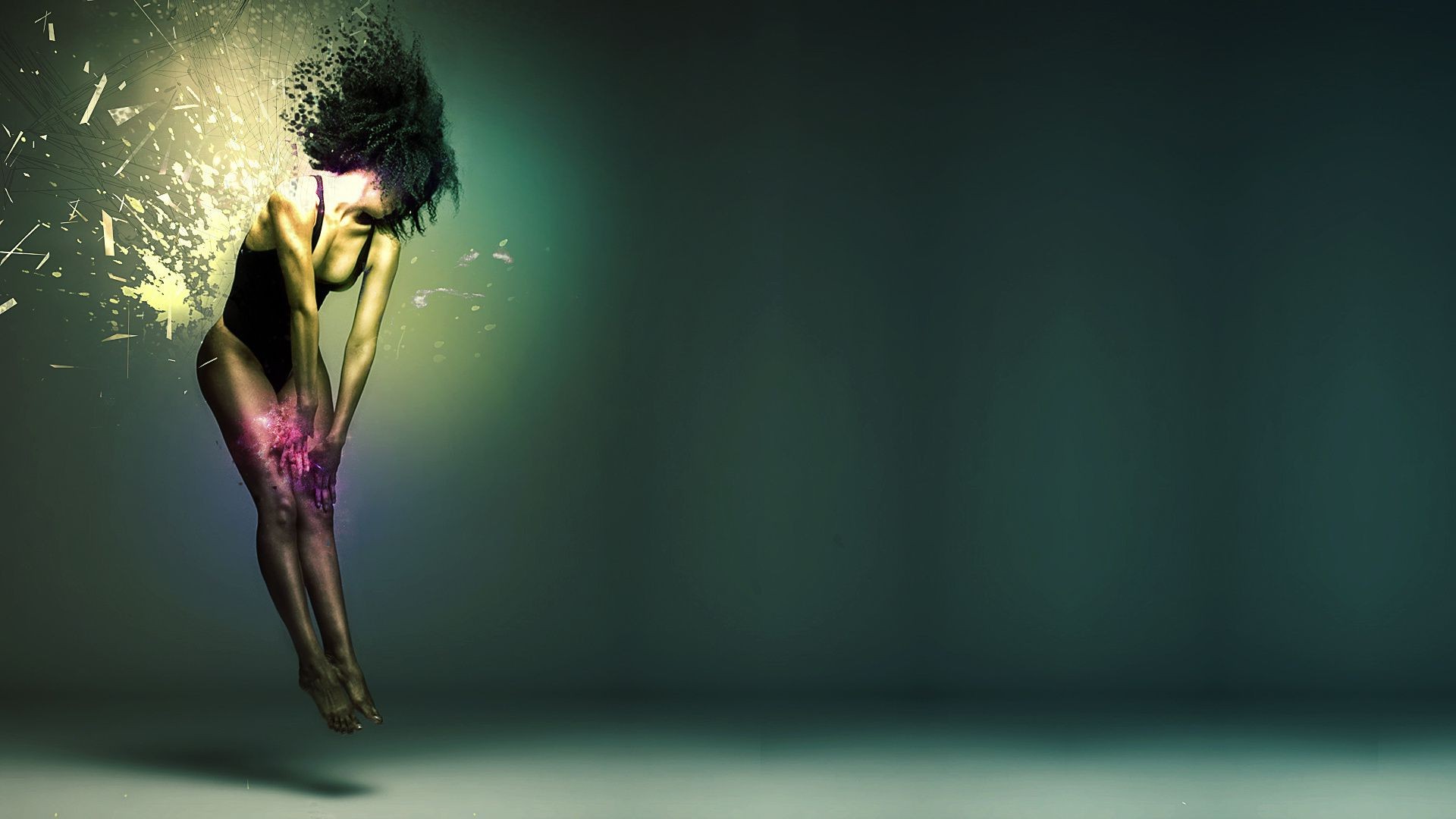 art abstract blur nude girl woman portrait dark flower