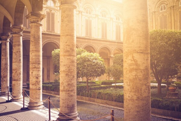 Ancient columns enchanted by sunlight