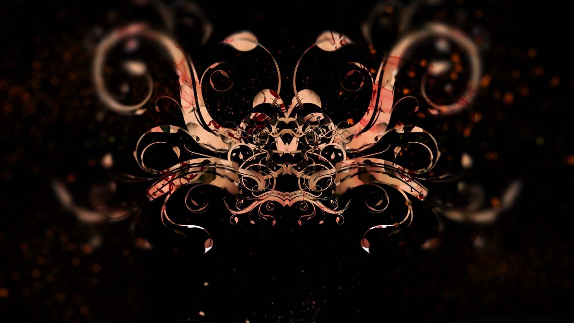 black abstract decoration desktop shape design art curve fantasy pattern vintage ornate texture