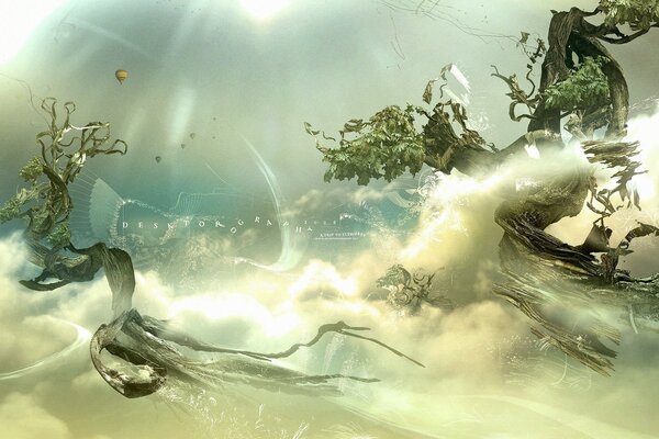 Fantasy trees with roots