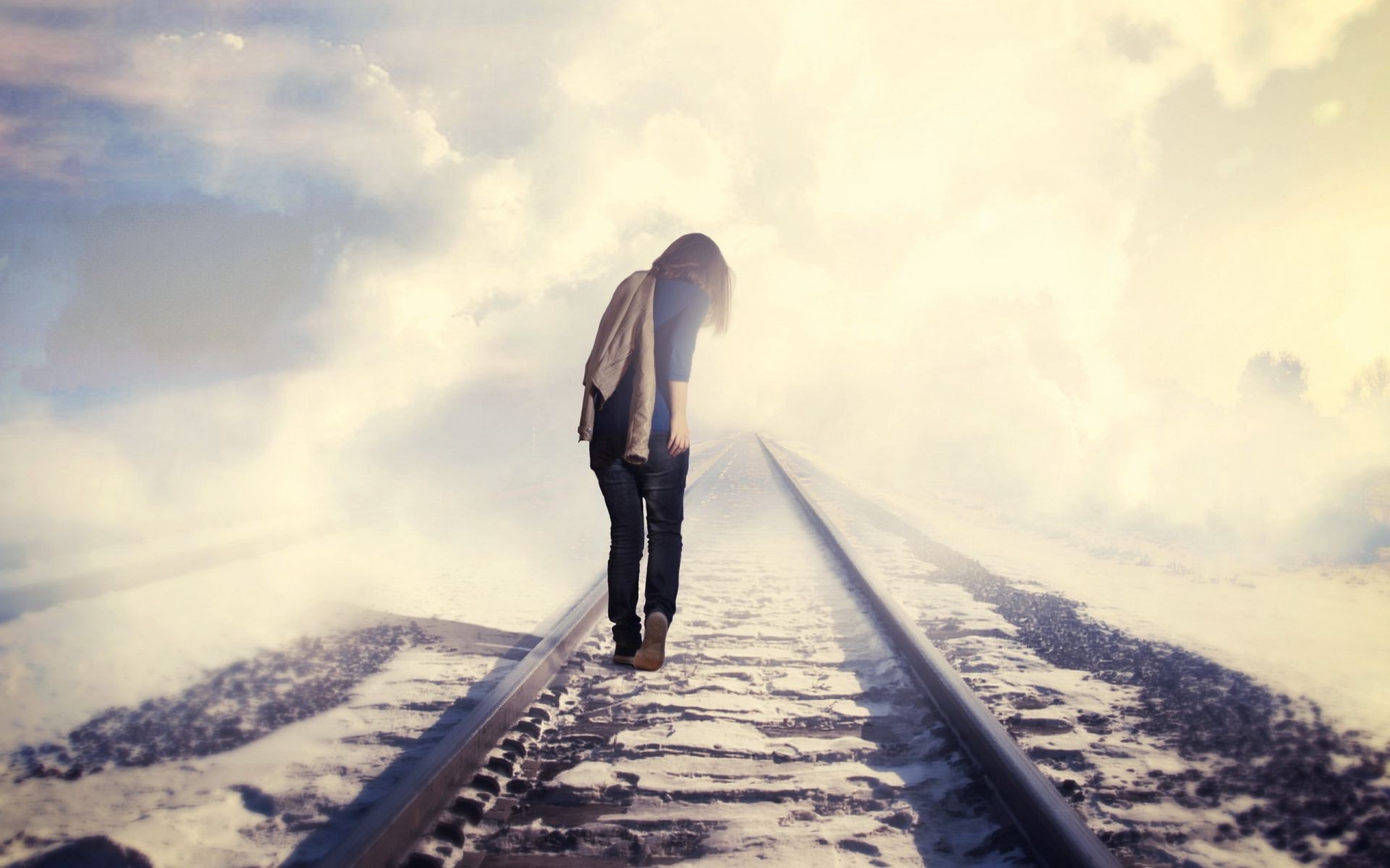 travel landscape road snow sky one winter track transportation system guidance train mountain railway man adult daylight outdoors