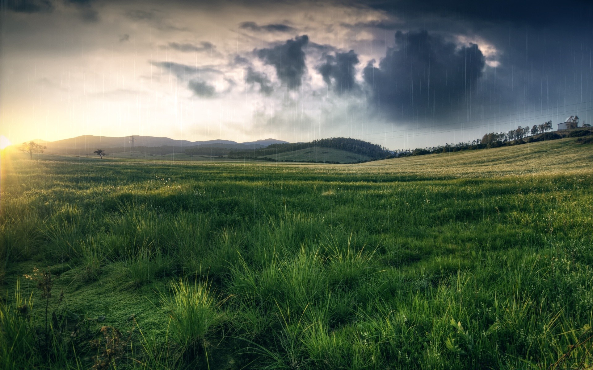 creative landscape field grass nature sky sunset sun rural countryside dawn agriculture cloud farm summer fair weather hayfield grassland outdoors