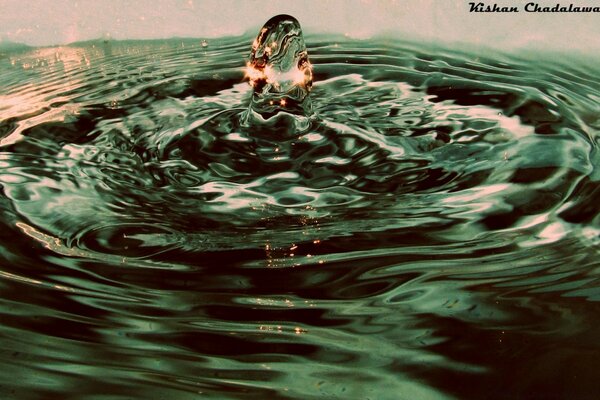 Waves on the water from a fallen object