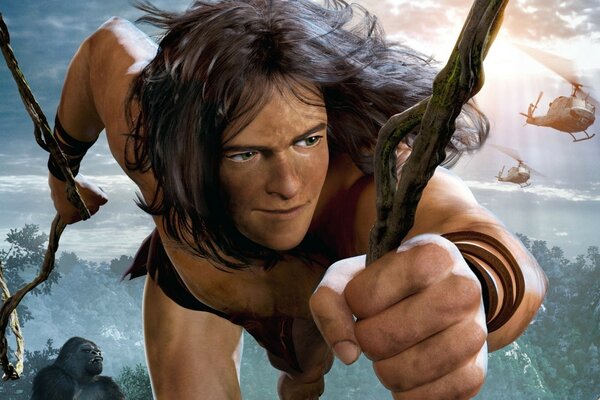 A frame from the cartoon Tarzan