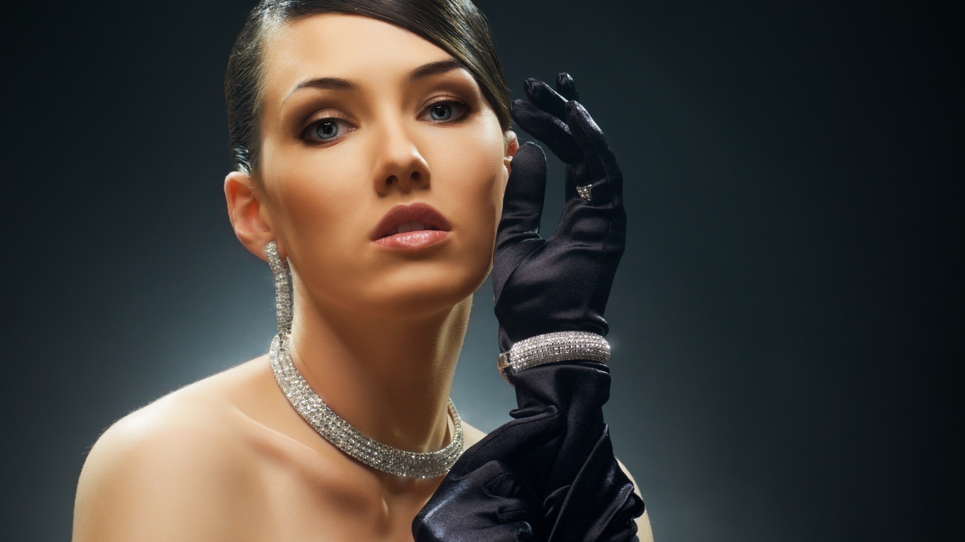 woman fashion one glamour portrait sexy jewelry