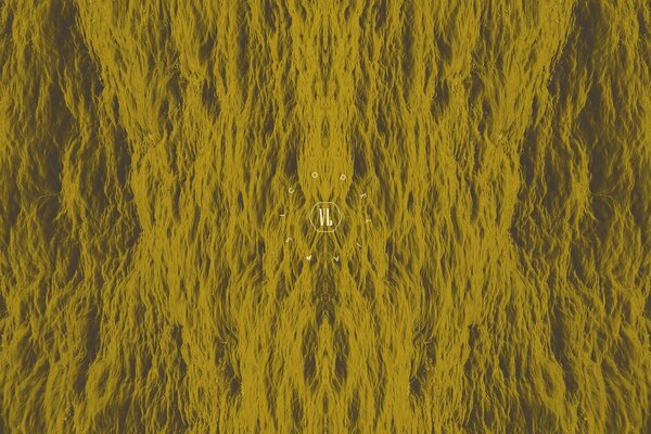 A clock on a green fabric