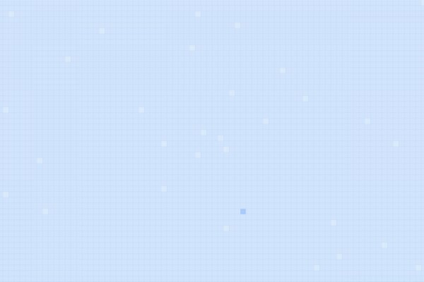 Pixels on a blue checkered background