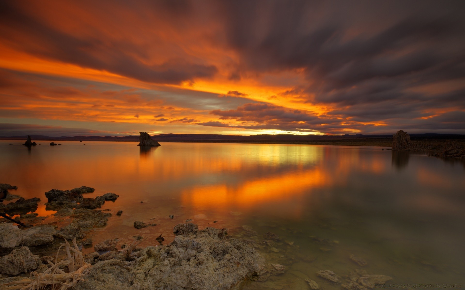 lake sunset water dawn reflection evening dusk sun sky beach