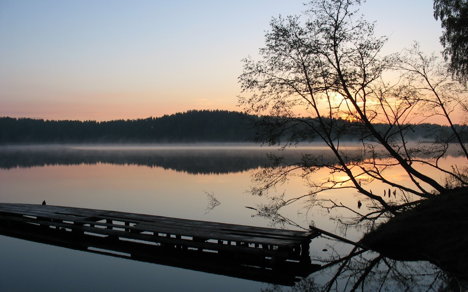 lake tree dawn reflection water landscape river fall nature wood outdoors evening fog sky sunset light weather winter scenic